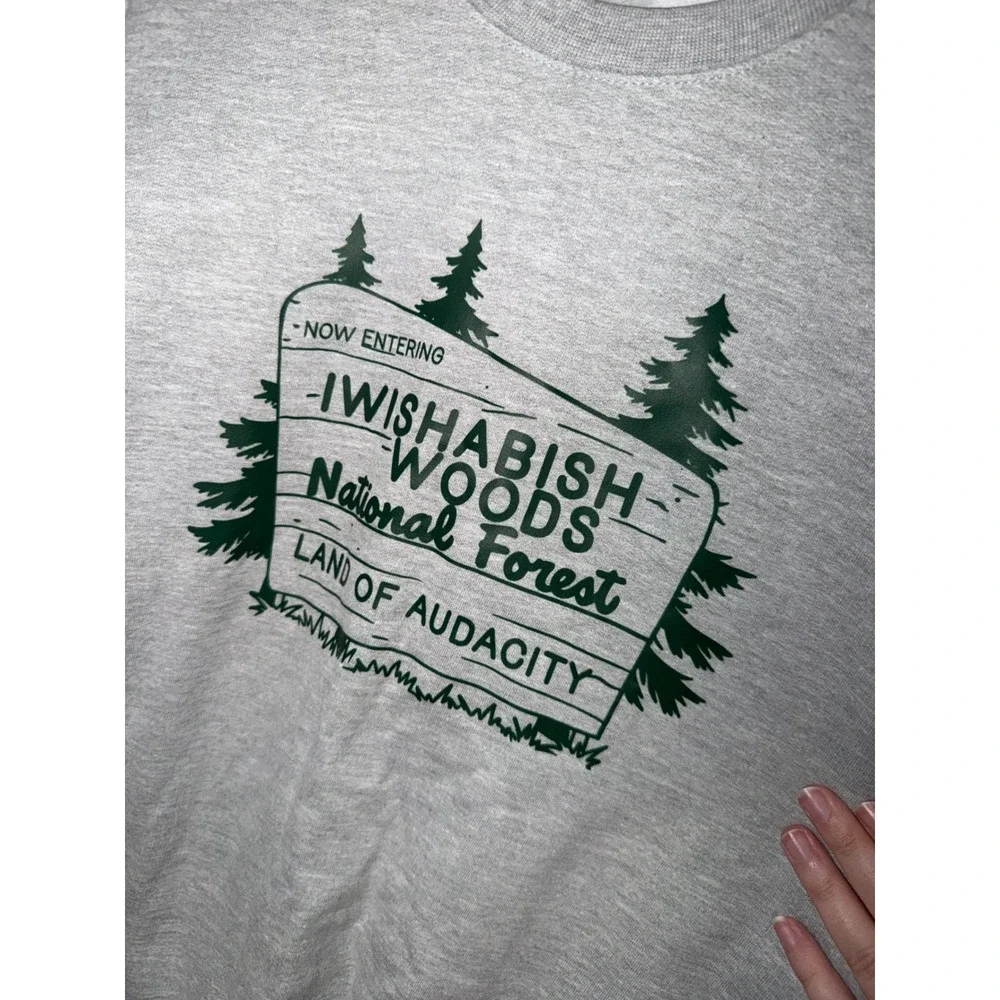 Gildan I Wishish Woods National Forest Land of Audacity Sweatshirt XL - Picture 2 of 4